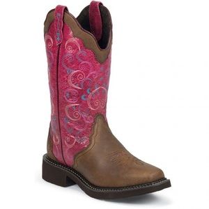 NWT Justin Gypsy western boot in pink